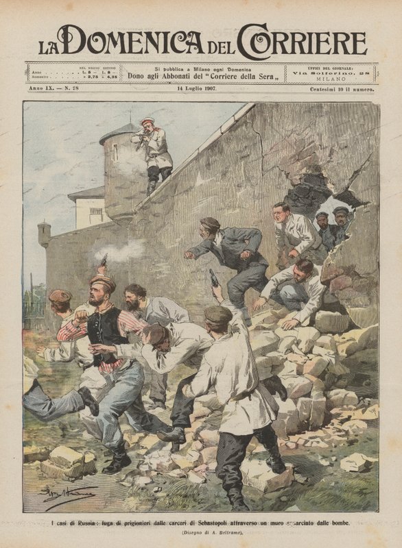 The Cases of Russia, Escape of Prisoners from the Sebastopol Prisons Through a Wall Blown Up by Bombs by Achille Beltrame