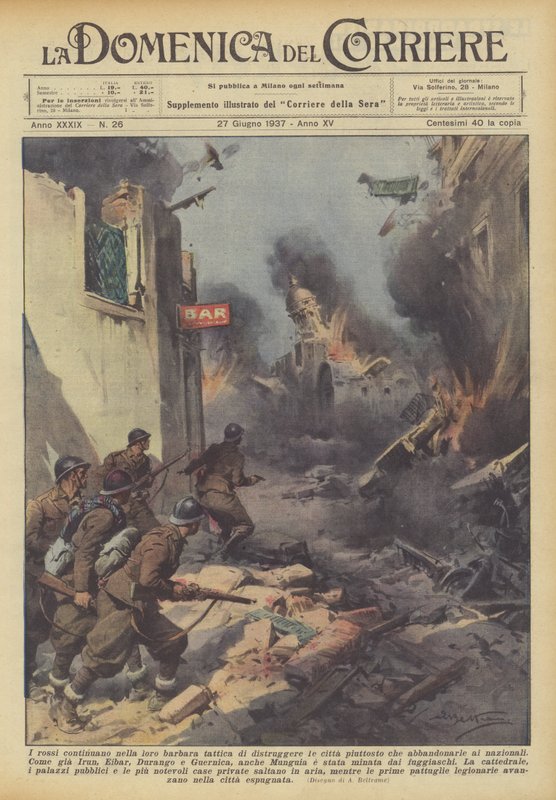 The reds continue their barbaric tactic of destroying cities rather than abandoning them to the nationals by Achille Beltrame