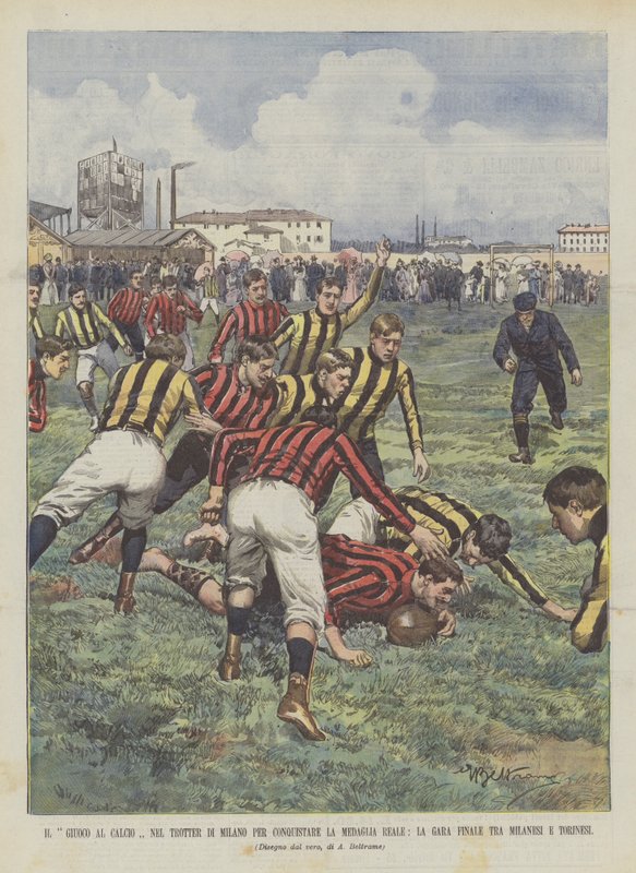 The Football Game at the Trotter in Milan to Win the Royal Medal, the Final Match Between Milanese and Torinese by Achille Beltrame