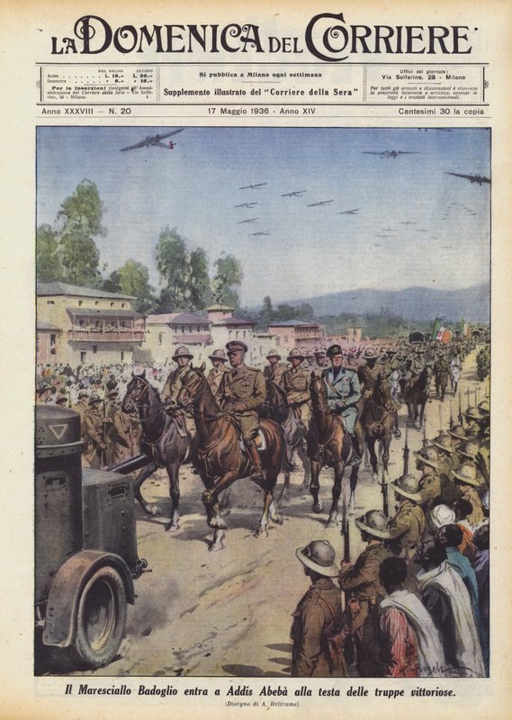 Marshal Badoglio Enters Addis Ababa at the Head of the Victorious Troops by Achille Beltrame