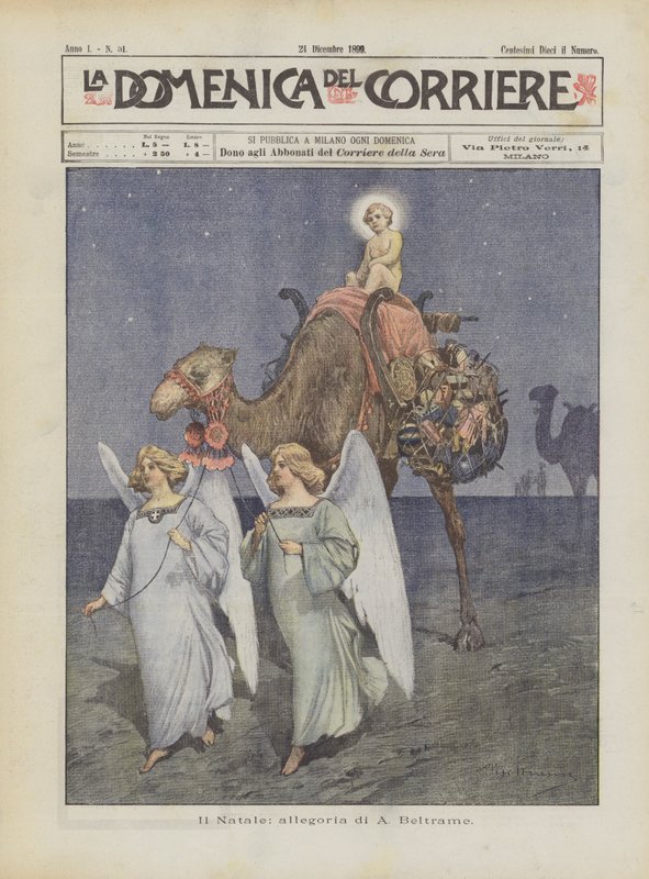 Christmas, Allegory by A. Beltrame by Achille Beltrame
