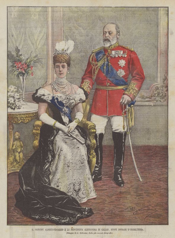 Prince Albert Edward and Princess Alexandra of Wales, New Sovereigns of England by Achille Beltrame
