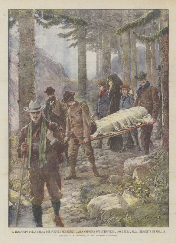 The Transport of the Body of the Painter Segantini from the Hut on Schafberg, Where He Died, to the Church of Maloja by Achille Beltrame