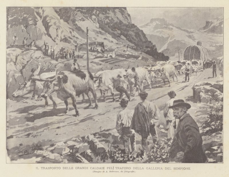The Transport of Large Boilers for the Sempione Tunnel by Achille Beltrame