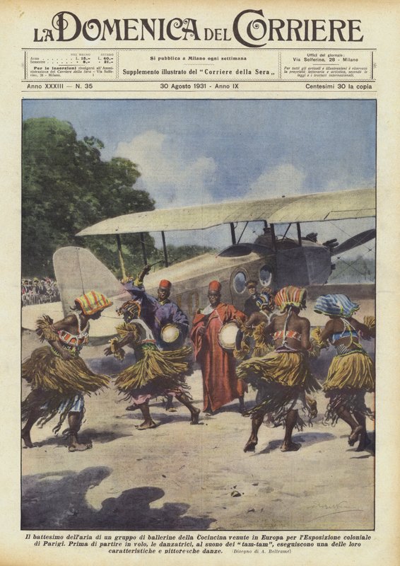 The air baptism of a group of dancers from Cochinchina who came to Europe by Achille Beltrame
