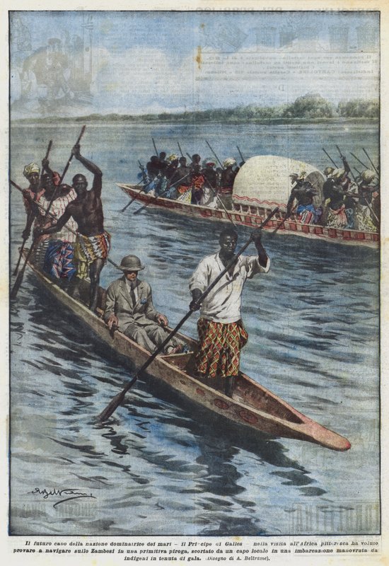 The Future Head of the Nation Dominating the Seas, the Prince of Wales, Visiting Africa by Achille Beltrame