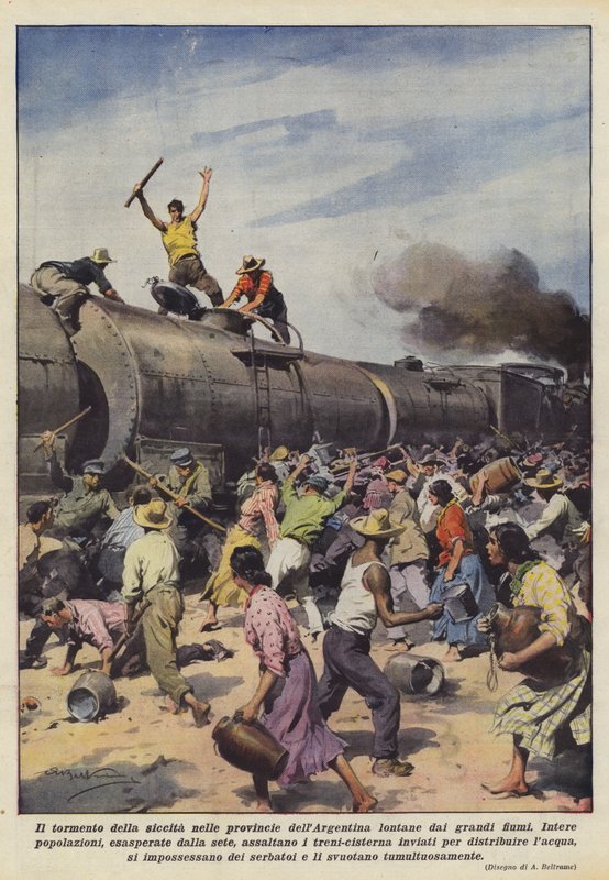 The Torment of Drought in the Provinces of Argentina Far from the Great Rivers by Achille Beltrame
