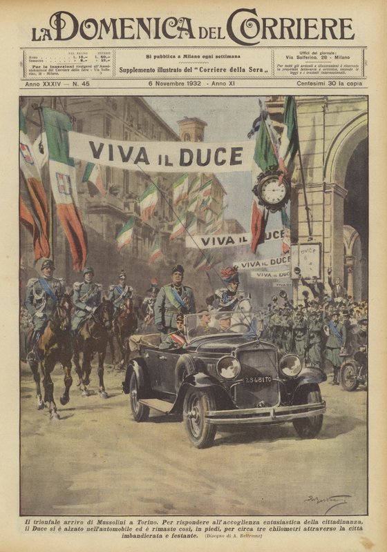 The Triumphal Arrival of Mussolini in Turin by Achille Beltrame