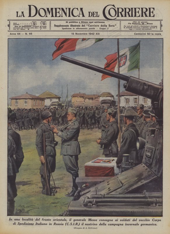 In a Location on the Eastern Front, General Messe Presents to the Soldiers of the Old Corps... by Achille Beltrame