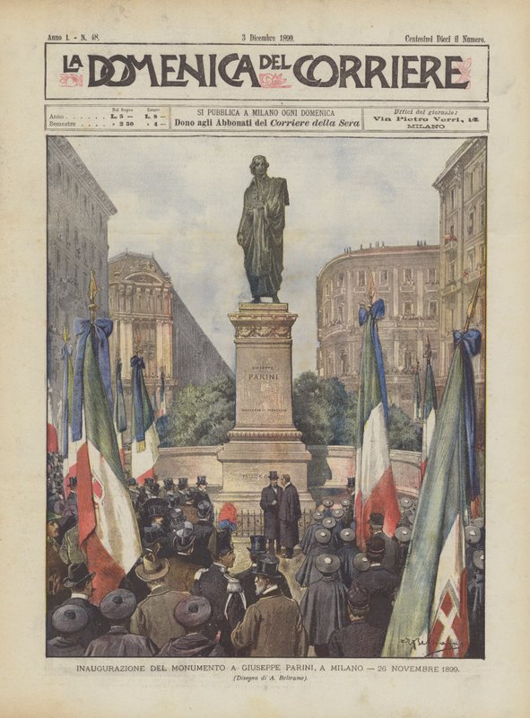 Inauguration of the Monument to Giuseppe Parini, in Milan, November 26, 1899 by Achille Beltrame