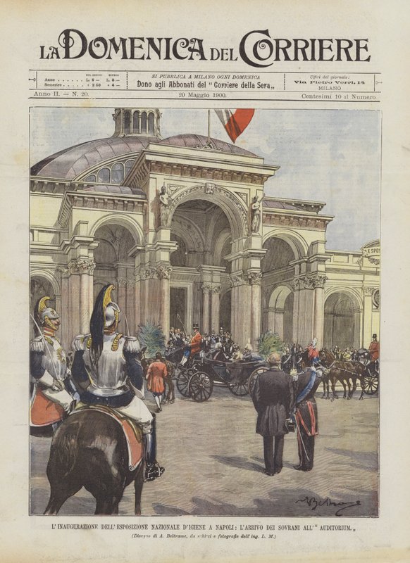 The Inauguration of the National Hygiene Exhibition in Naples, The Arrival of the Sovereigns at the Auditorium by Achille Beltrame