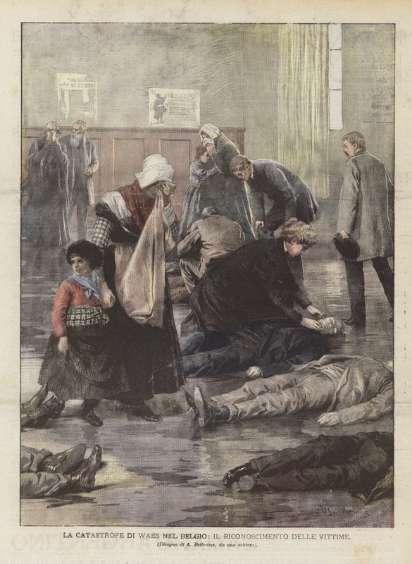 The Waes Catastrophe in Belgium, The Identification of the Victims by Achille Beltrame