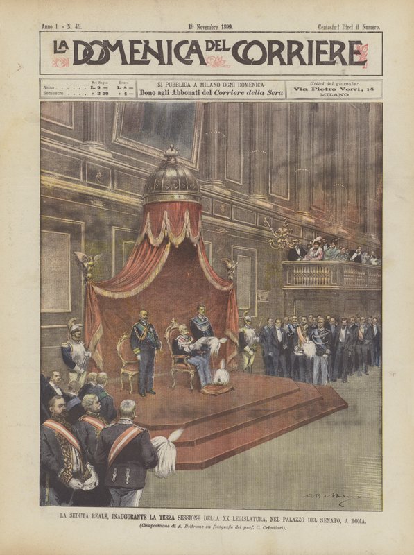 The Royal Session, Inaugurating the Third Session of the XX Legislature, in the Senate Palace, in Rome by Achille Beltrame