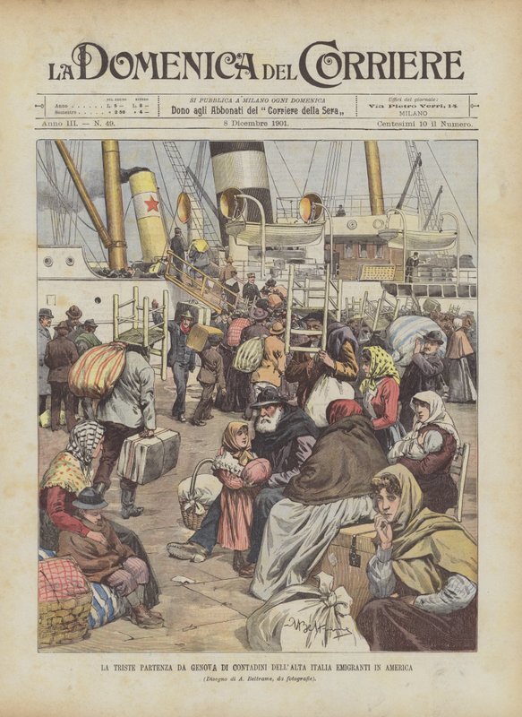 The Sad Departure from Genoa of Peasants from Northern Italy Emigrating to America by Achille Beltrame
