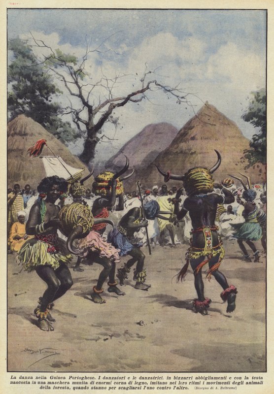 The Dance in Portuguese Guinea by Achille Beltrame