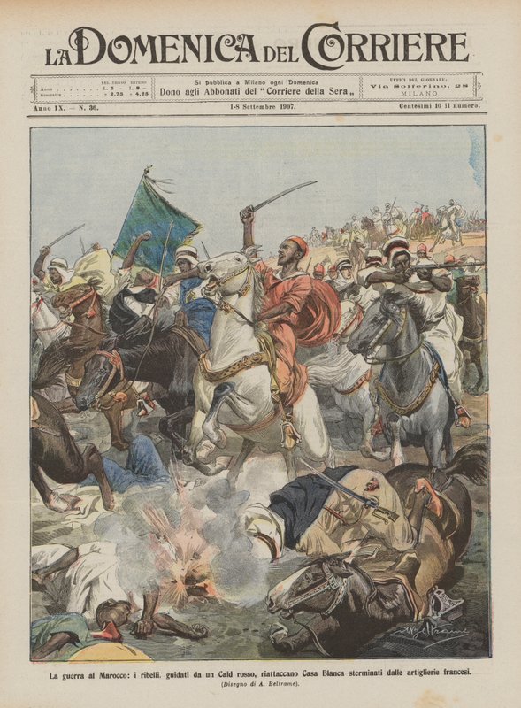 The War in Morocco, the Rebels, Led by a Red Caid, Reattack Casablanca and Are Exterminated by Achille Beltrame