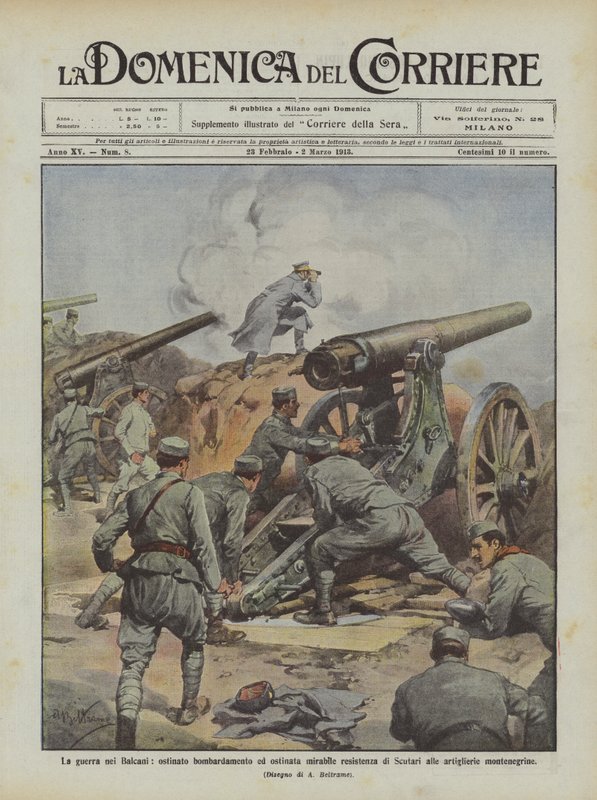 The War in the Balkans, Stubborn Bombardment and Stubborn Admirable Resistance of Scutari by Achille Beltrame