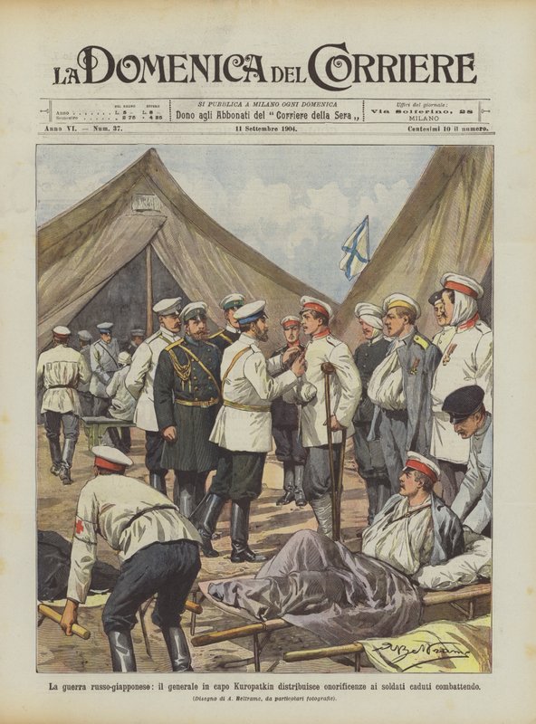 The Russo-Japanese War, General Kuropatkin Distributes Honors to Soldiers Who Fell in Combat by Achille Beltrame