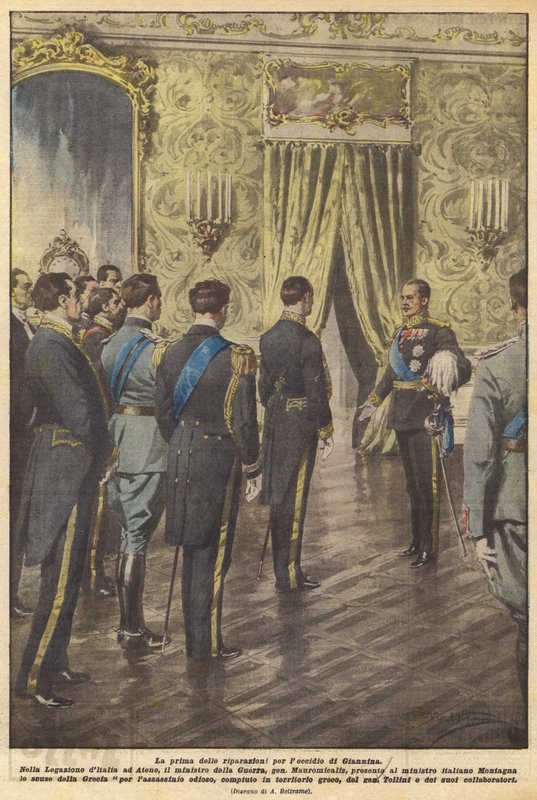 The First of the Reparations for the Massacre of Giannina by Achille Beltrame