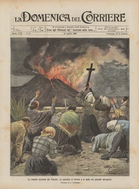 The Recent Eruption of Vesuvius, an Episode of Terror and Pity in the Threatened Villages by Achille Beltrame