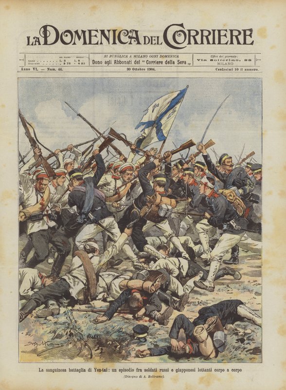 The Bloody Battle of Yen-tai, an Episode Between Russian and Japanese Soldiers Fighting Hand to Hand by Achille Beltrame