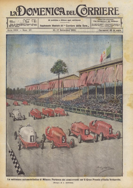 The Milan Automotive Week, Departure of Competitors for the Italian Grand Prix Vetturette by Achille Beltrame