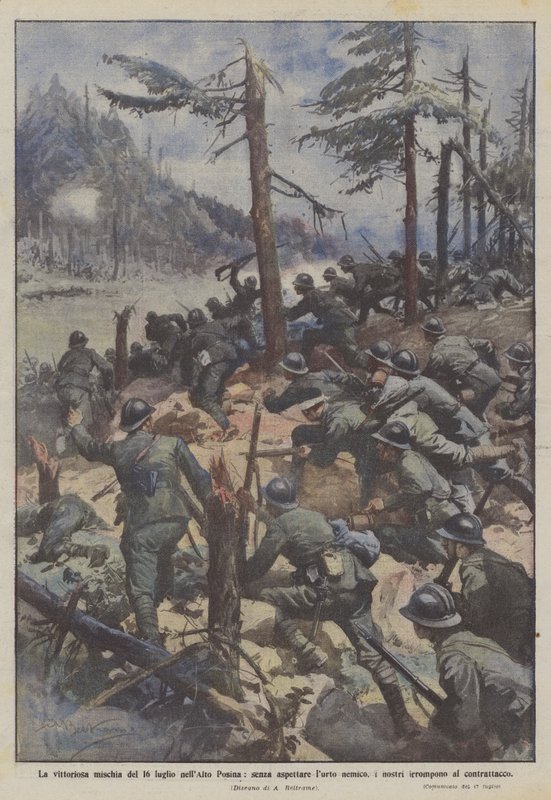 The victorious skirmish of July 16 in Alto Posina, without waiting for the enemy