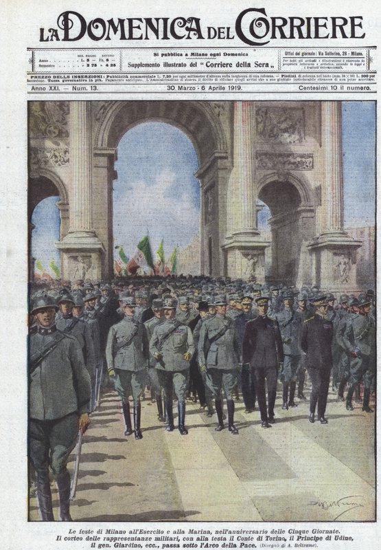 The Celebrations in Milan for the Army and Navy on the Anniversary of the Five Days by Achille Beltrame