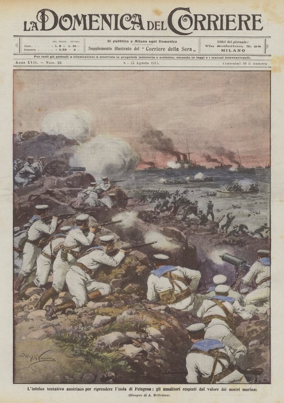 The Unfortunate Austrian Attempt to Recapture the Island of Pelagosa, the Assailants Repelled by by Achille Beltrame
