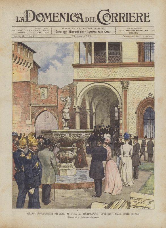 Milan, Inauguration of the Artistic and Archaeological Museums, Guests in the Ducal Court by Achille Beltrame