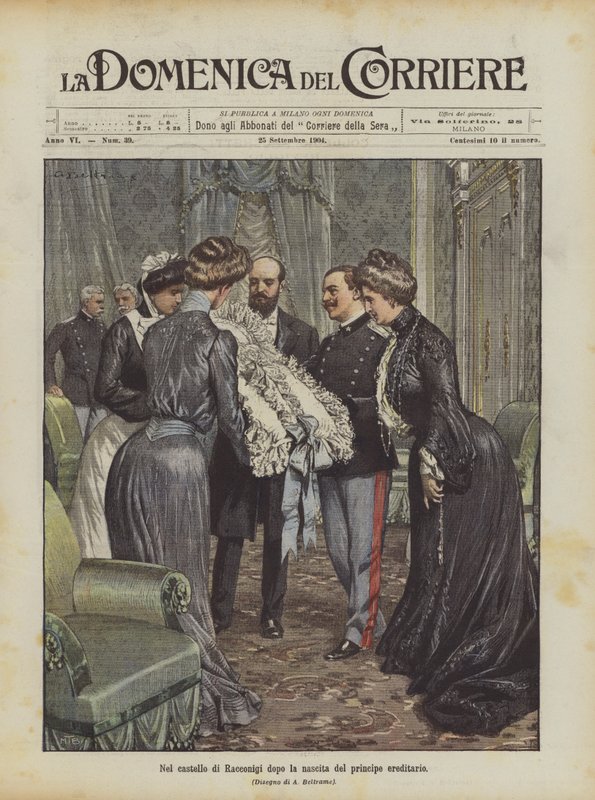 In the Castle of Racconigi After the Birth of the Crown Prince by Achille Beltrame