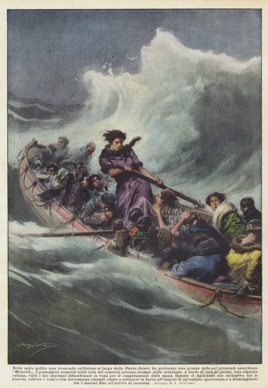 On a Freezing Night, a Terrible Collision Off the Coast of New Jersey Caused a Large by Achille Beltrame