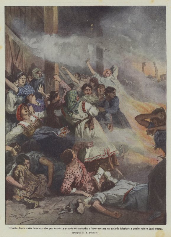 Eighty Russian women burned alive in revenge for agreeing to work for a wage by Achille Beltrame