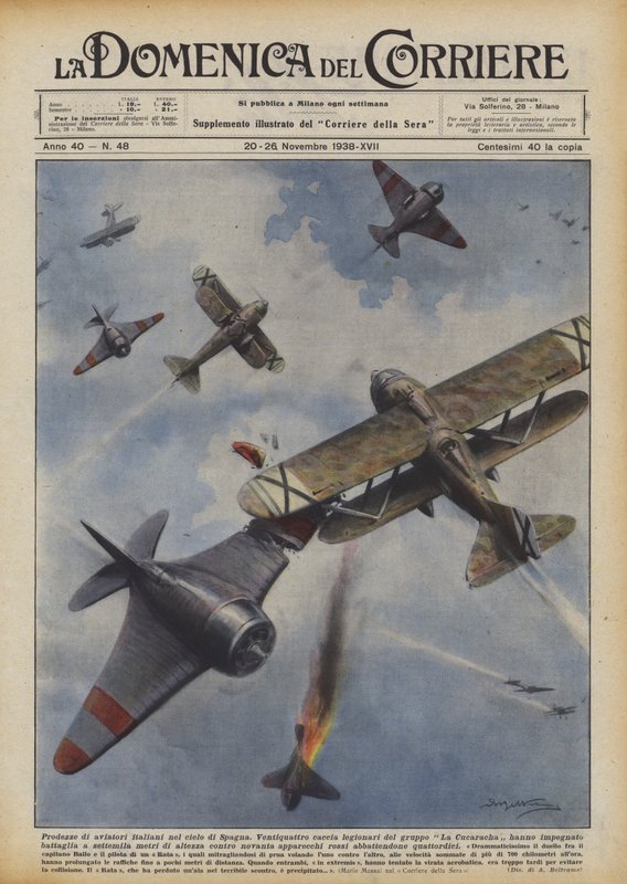 Feats of Italian Aviators in the Sky of Spain by Achille Beltrame