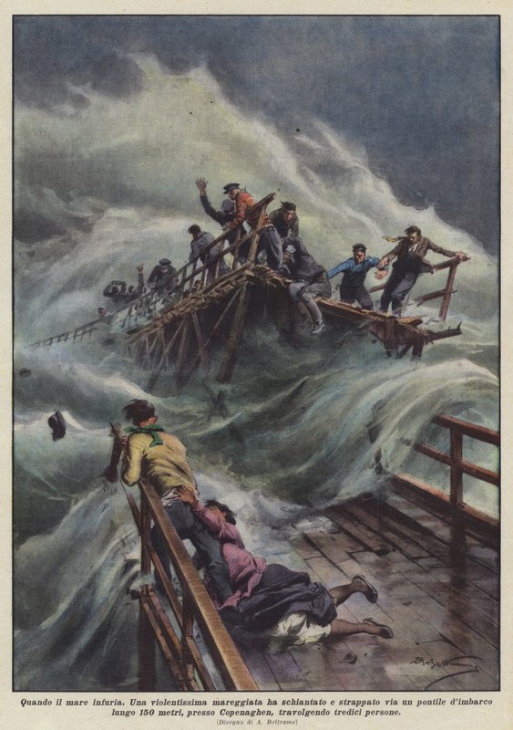 When the Sea Rages by Achille Beltrame