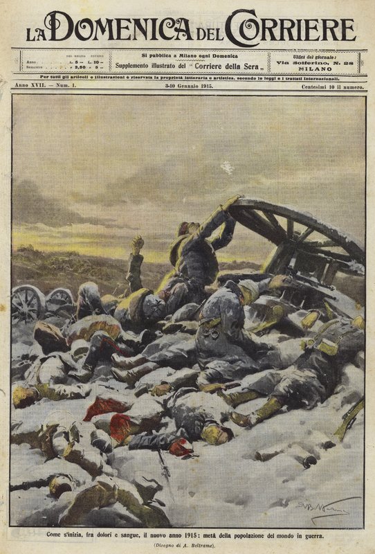 The new year 1915 with half the population of the world at war by Achille Beltrame