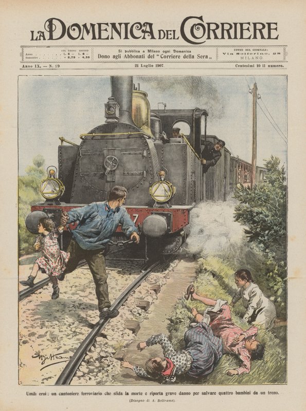 Humble Heroes, a Railway Worker Who Defies Death and Suffers Serious Injury to Save Four People by Achille Beltrame