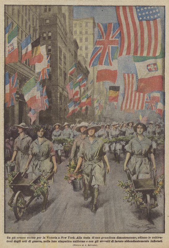 A Picturesque Parade for Victory in New York by Achille Beltrame