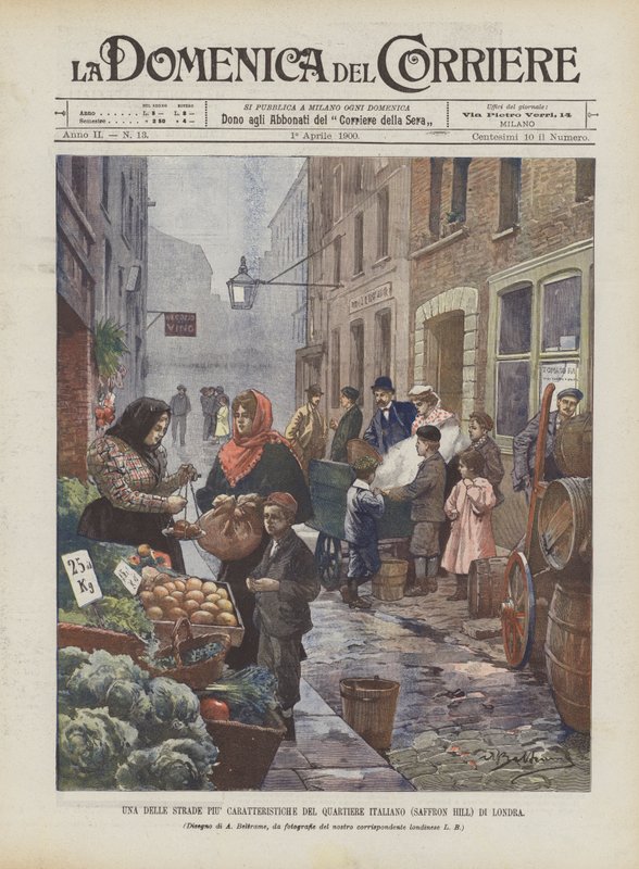 One of the Most Characteristic Streets of the Italian Quarter (Saffron Hill) in London by Achille Beltrame