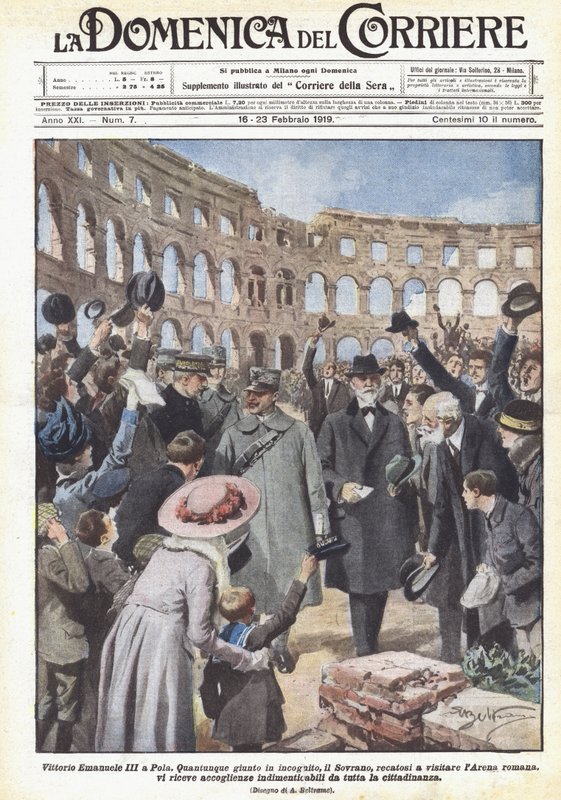 Vittorio Emanuele III in Pola by Achille Beltrame