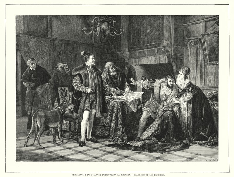 King Francis I of France Imprisoned in Milan After His Defeat at the Battle of Pavia by Adolph (after) Treidler