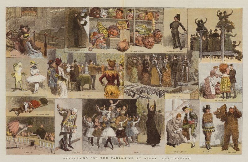 Rehearsing for the Pantomime at Drury Lane Theatre by Adrien Emmanuel Marie
