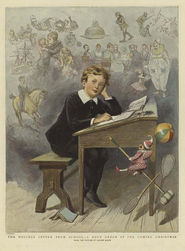 The Holiday Letter from School by Adrien Emmanuel (after) Marie