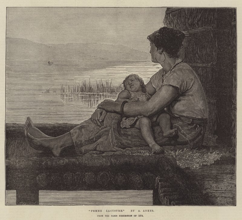 Femme Lacustre, from the Paris Exhibition of 1874 by Albert Anker
