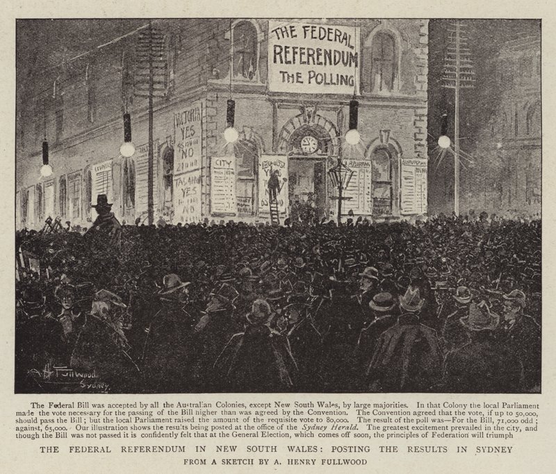 The Federal Referendum in New South Wales, posting the Results in Sydney by Albert Henry Fullwood