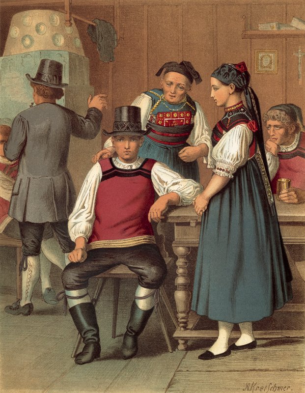 German costume, Baden, Rickesbach by Albert Kretschmer