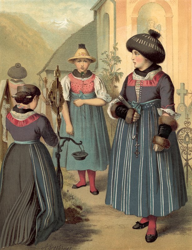 German Costume, Tyrol, Passeyer by Albert Kretschmer