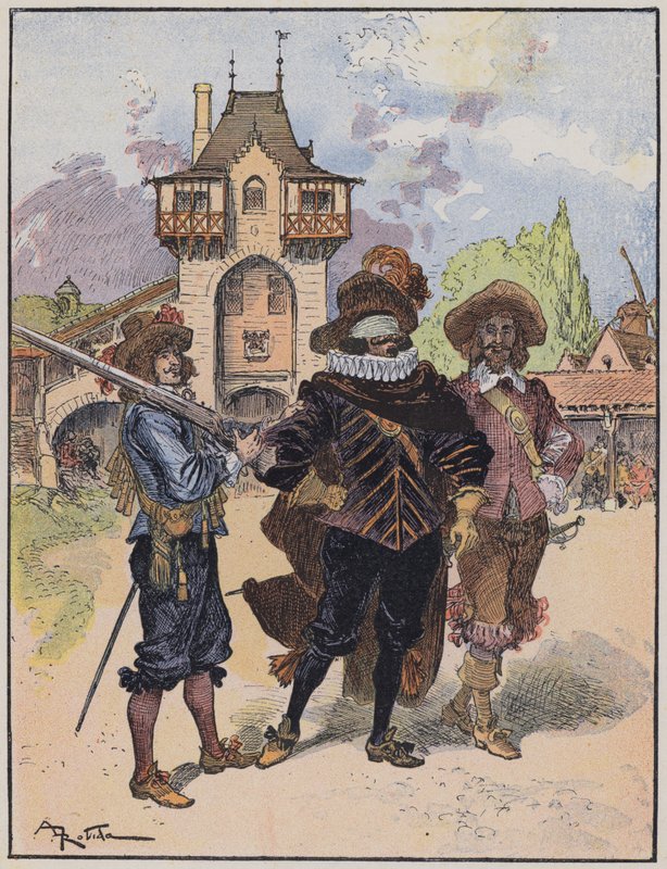 Illustration for Le Capitaine Bellormeau by and illustrated by A. Robida (color lithograph) by Albert Robida