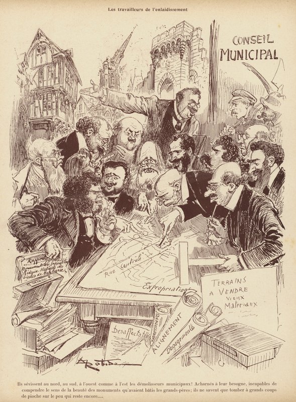 The Workers of the Disfigurement: the planning department of a municipal council by Albert Robida