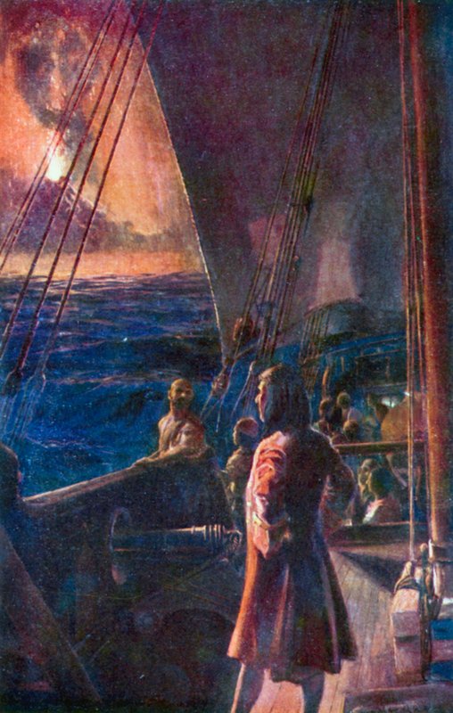Dampier and His Crew Watching a Volcanic Eruption by Alec Ball